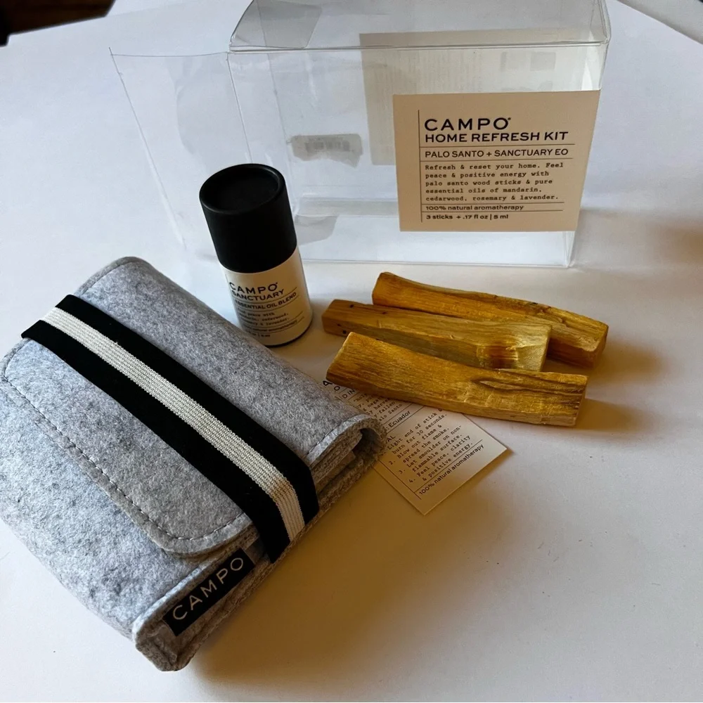 CAMPO HOME REFRESH KIT PALO SANTO WITH SANCTUARY ESSENTIAL OIL NWT